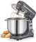 Biolomix Kitchen Electric Stand Mixer, 6-Speed Tilt-Head Food Mixer with 6L Stainless Steel Bowl, Dough Hook, Flat Beater, Whisk and Anti-Splash Cover, Black (6L-Grey)