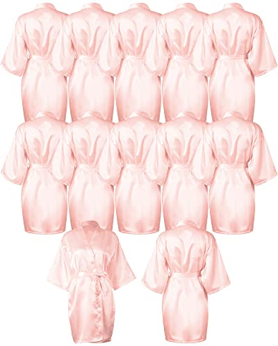 Patelai Lot de 1, 8 ou 12 peignoirs de demoiselles d'honneur pour femmes : robes courtes de style kimono en satin de soie, vendues en gros pour les mariages et les soirées de mariage