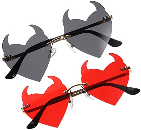 Operitacx 2St Sonnenbrille in Herzform Sonnenbrille für Kinder Kindersonnenbrille rahmenlose Brille schnapsgläser Sommer Sonnenbrille randlose Sonnenbrille irregulär Außerirdischer Mann STK