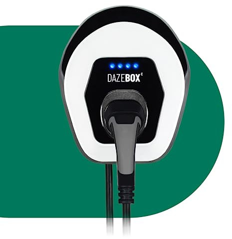 Daze | Dazebox C Ladestation Wallbox Mode 3 für EV und PHEV | Integriertes Kabel Typ 2 | App-Daze Konnektivität | (einphasig/bis 7,4 kW / 32A)