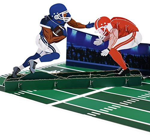 GREETING ART Rugby Vatertag Pop Up Karte, 3D Pop Up Grußkarte, Sportkarte, für Männer, Vater, Sohn, Freund
