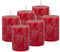 DecoLite: 6 x Rustik Stumpenkerzen 80/60 mm Safe Candle Selbstverlöschend. Brenndauer ca. 25 Stunden - 100% made in Germany von Wenzel Kerzen - RAL Zertifiziert (rot)