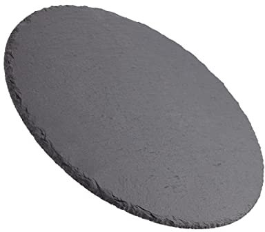 Etrexonline Tablas de Pizarra Premium | Platos de Piedra Negra para Aperitivos | Bandejas de Sushi y Tapas | Estilo Moderno | Resistente al Desgaste| Ideal para cualquier Evento | Redonda Ø28 cm