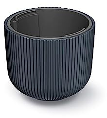 Prosperplast Milly Collection Anthracite Planter with Tank, 24 x 24 x 19.8 cm, Capacity 7 Litres