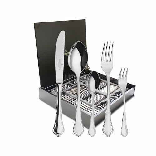 60 teiliges Tafelservice der Besteck Serie Palazzo von Picard & Wielpütz im hochwertigen schwarzen Holz Geschenkkoffer