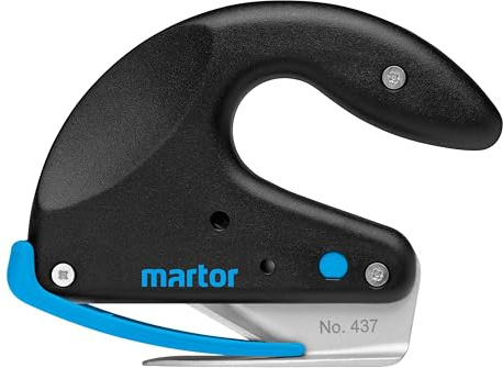 MARTOR SECUMAX OPTICUT Folienmesser, Niederhaltebügel, Gleitfuß | Verdeckte Klinge, 4-fach Klinge, Folie & Schaumstoff, einfacher Klingenwechsel, No. 437.02