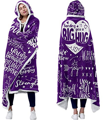iyoimono Kuscheldecke Decke mit Ärmeln und Kapuze,Geschenke für Frauen,Flauschige Hoodie Decke Damen Warme Pullover Decke zum Anziehen Erwachsene,Geburtstag Decke 120 x 185 cm