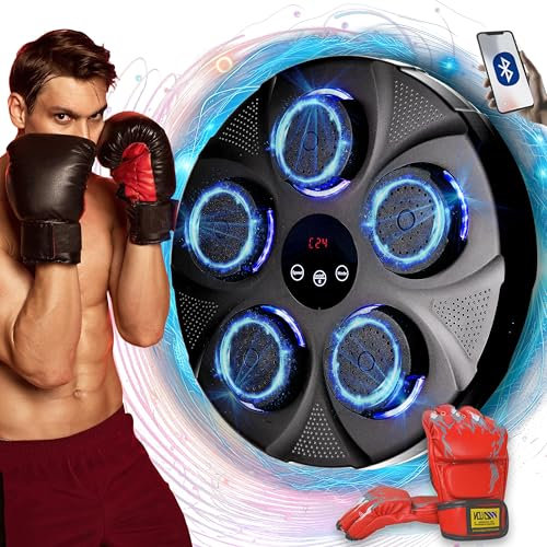 SUNFORSKY Music Boxing Machine, Beat Punch, Macchina da Boxe Musicale, Smart Bluethoot, Corda e Guantoni da Boxe Inclusi