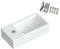 Waschbecken Keramik Waschtisch Hängewaschbecken klein Handwaschbecken Weiß Eckig 40 x 20 cm Badezimmer Gäste WC Hahnloch Links mit Stockschrauben | OHNE Überlauf | OHNE Wasserhahn | OHNE Ablaufventil