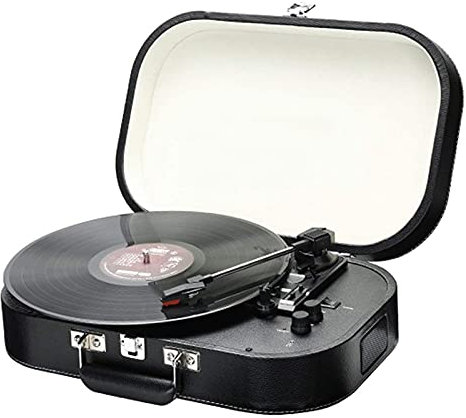 AVIMYA Record Player Bluetooth Turntable With Stereo Speakers Portable Belt-Driven 3-Speed,Metal Buckle Design,3.5mm Headphone Jack,vinyl Record Player For Family Or Friends ShaoSu