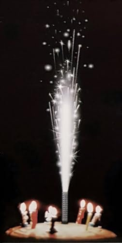 10cm Ice Fountain Sparking Candles 48pk (48pcs) - Silver – Premium Quality (Silver)
