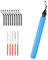 Utensile per sbavatura, manico in metallo, strumento universale per sbavatura, con 10 lame di ricambio e 5 lime diamantate, per stampanti 3D, alluminio, plastica, azzurro