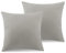 TOCOMOA Kissenbezug 80x80 2er Set - Kissenbezüge Öko-Tex Zertifiziert, 100% Mikrofaser Kissenhülle Weich und Hypoallergen, Silbergrau Kopfkissenbezug 80x80cm mit Reißverschluss