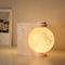 INSSISAIN Mondlampe mit Wecker, 10 beruhigende Töne mit bunter Lichtmodus, Wecklicht für Tisch, Schlafzimmer, Wohnzimmer, Doppelalarme, Schlummerfunktion, Aufwachlicht, 10 Naturgeräusche, 8 Farben