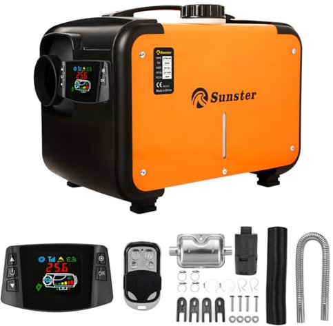 Sunster 8KW 12V Diesel Air Heater All-in-one Parking Diesel Heater Night Heater With LCD Switch & Remote Control for Car Trucks Boat Trailer Motorhomes Campervan