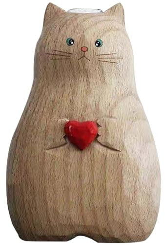 Katzenvase Harz Kleiner Vase für Blumen Moderne minimalistische Katzevase mit süßem Ausdruck für Schreibtisch Hochzeit Mittelstücke Tischhäuser, kleine Vase