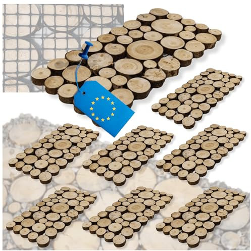 MODO24 Gehweg Gartenweg aus Holz, 2 Module, Gartentritt, Trittplatten, Holzscheibe, Holzscheiben, Weg Holzpfad, Gartenplatten, Beetplatten, Bodenplatten, Gehwegplatten, FSC Holz, Modulmaß 80x40x2 cm