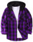 GEEK LIGHTING Men's Plaid Shirt Checked Mens Flannel Shirt Button Down Long Sleeve with Drawstring Casual Double Chest Pockets Classic Lumberjacke Jacket M Purple