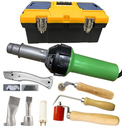 Beyondlife 1600W Hot Air Plastic Welder Gun, Handheld Torch Welder Pistol Vinyl PVC TPO Welding Heat Gun Roofing Flooring Welding Repair Tool Set with Seam Tester Probe and Various Welding Nozzles
