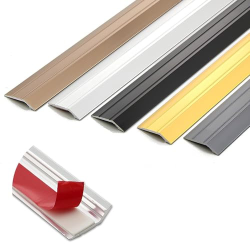 Aluminum Threshold Strip, 1.18inw Carpet Floor Transition Strip Doorway Edge Trim, Self-Adhesive Carpet Edging Trim Strip Suitable For Threshold Height Less Than 0.2 InchThreshold Ramps(Iron Gray,3*27