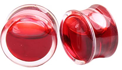 Grewod Ohr Tunnel, Acryl Rot Wasser Damen Herren Flesh Tunnel Ohr Plug Ohr Expander Piercing Schmuck 6MM - 20MM, 2 Stk