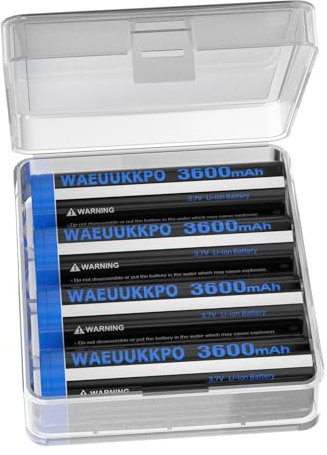 Batterie pour Lampe Frontale LED, 3600mAh Haute Capacité Nouvelle Version Piles Rechargeables Batteries Lot De 4