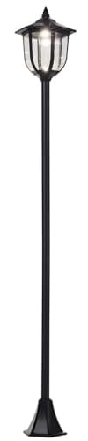Outsunny Lampada da Giardino Lampione LED Solare IP44 26.5x26.5x177 cm Nero | Lampada da Terra, Lampione LED Esterno Solare, Impermeabile