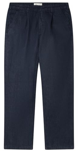 SPRINGFIELD Herren Denim Loose Daily Pleated Front Design. 100% Bci Cotton Chino-Jeans, Marineblau, 32