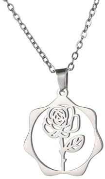 fycouyee Geburt Blume Halskette Edelstahl Gold Schneeglöckchen Gänseblümchen kosmische Iris Dezember Blume Anhänger Schmuck