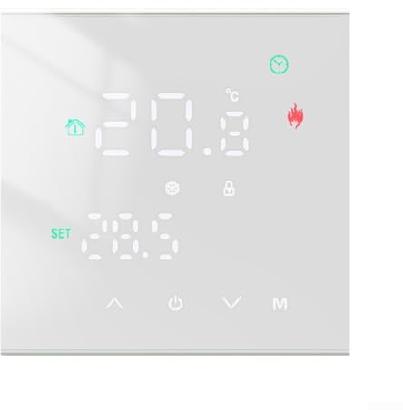 Temperature Regulator Thermostat with LCD Touch Display for Automated and Programmable Heating Control (GB White)
