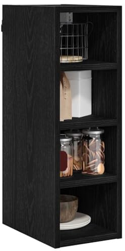 vidaXL Hängeschrank Schwarz Eichen-Optik 20 x 29,5 x 60 cm