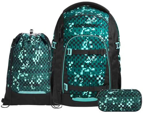 Coocazoo Mate Schulrucksack Set 3tlg. inkl Sportbeutel (Pixel Blox)