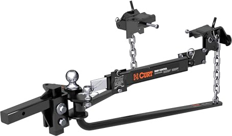 CURT 17063 MV Round Bar Weight Distribution Hitch with Sway Control, Up to 14,000 lbs., 2-Inch Shank, 2-5/16-Inch Ball