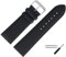 MARBURGER Uhrenarmband 30mm Leder Schwarz Silber Glatt Mit Naht - Montage Set 7593010000120
