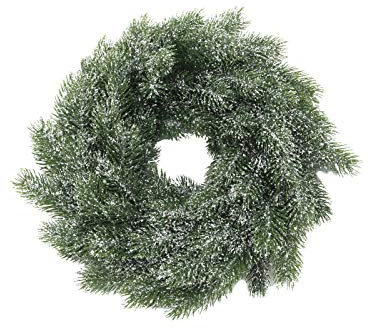 artplants.de Deko Tannen Kranz, PE Nadeln, beschneit, Ø 45cm - Künstlicher Kranz - Türkranz