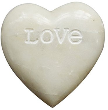 Creative beeinflußt Speckstein Dekoration Herz Gravur Love, weiß
