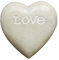 Creative beeinflußt Speckstein Dekoration Herz Gravur Love, weiß