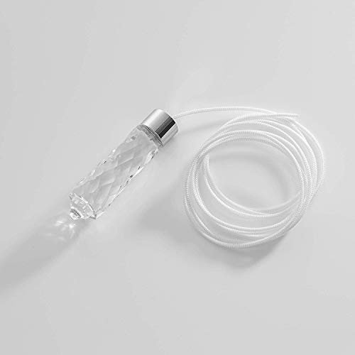 Penbrice Interiors Bathroom light cord pull - Glass effect solid clear acrylic teardrop with chrome design
