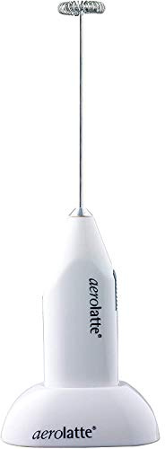 Aerolatte Milk Frother with Stand, Stainless Steel, White