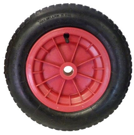 KetoPlastics 14 (3.25/3.00-8) Pneumatic Wheelbarrow Wheel (RED) Launching Trolley With 3.25/3.00-8 Tyre