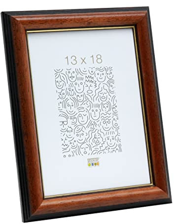Deknudt Frames S222H3 Basic Cadre Photo Bois Brun Classique 13 x 18