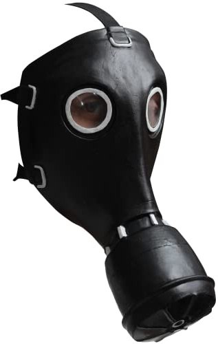 Ghoulish Productions - GP-5 Gasmaske (Schwarz), Gas Mask & Steampunk Serie, strapazierfähige Latexmaske, handbemalt, Halloween, Karnevalsumzug, Kostümpartys, Einheitsgröße für Erwachsene.