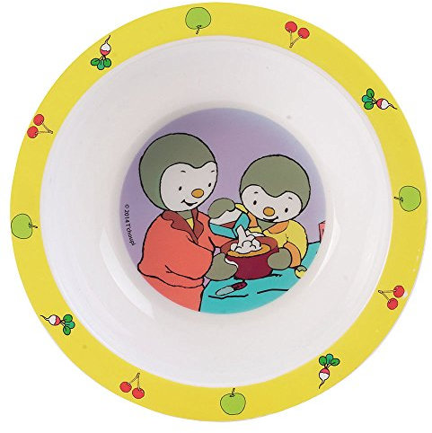 Fun House Mixte Bébé T'choupi Bol Micro-ondable, Jaune, Diamètre 16 Cm EU