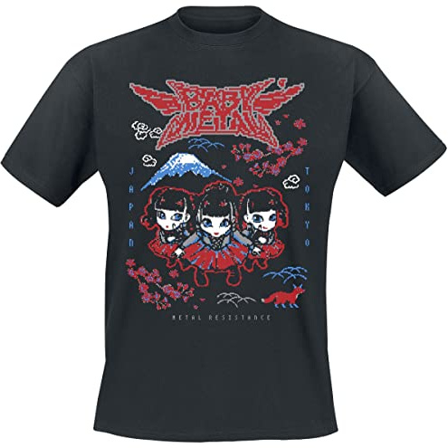 Babymetal Pixel Tokyo Men T-Shirt Black XXL, 100% Cotton, Regular
