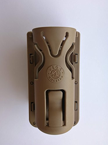Vega Holster Porta Torcia Tattica in polimero 8VP61 Passante Rotativo (Desert Tan)