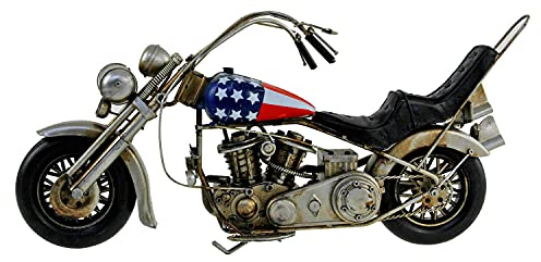 L&P LP42756 Figure | Vintage Blue Motorbike | 1 Piece-32x17x14 cm Accessory, Multicolord