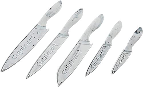 CUISINART C55-10PWM Advantage Juego de cuchillos de imitación con revestimiento de cerámica, 10 unidades, mármol