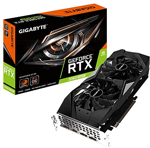 Gigabyte Nvidia RTX2060 Super Windforce OC 8G Fan GDDR6 DP/HDMI PCI Express scheda grafica, GV-N206S-WF2OC-8GD