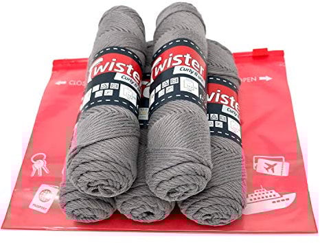 Haekelgarn Baumwollgarn Stricken Haekeln Basteln 5x50g Fb.18 mausgrau inkl.Zippbeutel