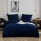 AYSW Baumwolle Bettwäsche 200x220 cm Marineblau 3er Set 1 Bettbezug mit 2 Kopfkissenbezug 80x80 cm